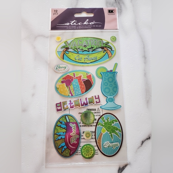 Scrapbook Stickers Lot Vacation, Get Away Summer Time - Picture 5 of 16